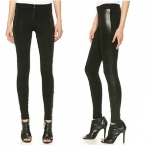 Alice + Olivia Leather Tuxedo Stripe Hot Pants in Black Women’s Size 4